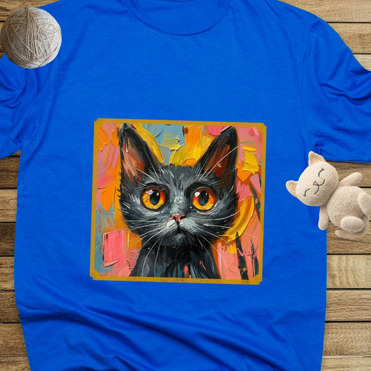 Oil Paint Like #2 Cat Unisex Soft-Style Cotton T-Shirt – Lightweight, Comfortable, and Sustainable