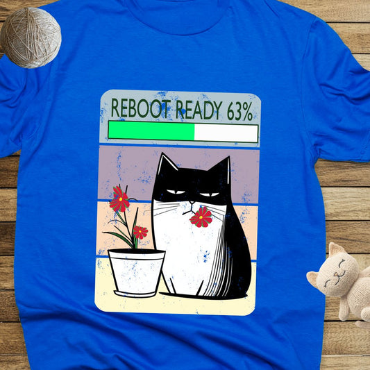 Cat Rebooting Unisex Soft-Style Cotton T-Shirt – Lightweight, Comfortable, and Sustainable