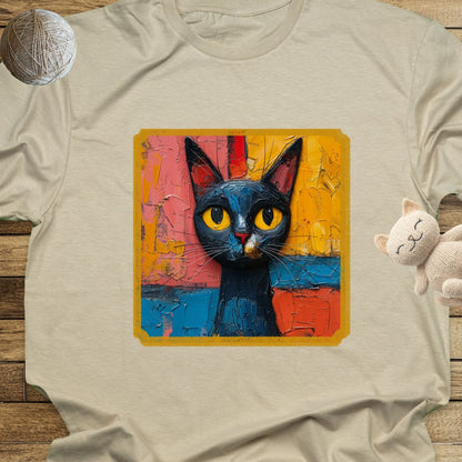 Oil Paint Like #3 Cat Unisex Soft-Style Cotton T-Shirt – Lightweight, Comfortable, and Sustainable